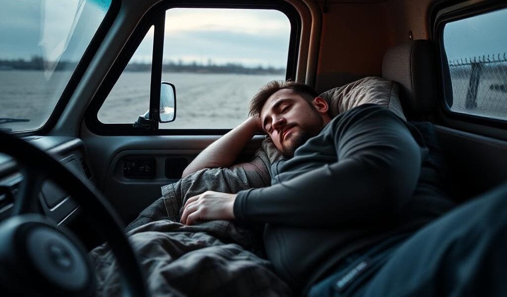dormindo no caminhão