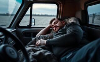 dormindo no caminhão