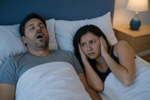 Ele ronca e ainda diz que é normal