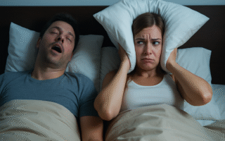 Ele ronca e dorme bem