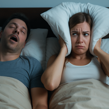 Ele ronca e dorme bem