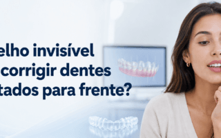 Aparelho invisível corrige dentes projetados para frente