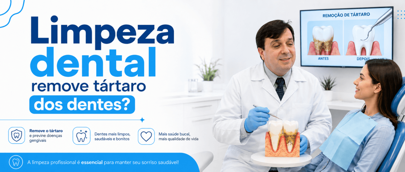 Limpeza dental remove tártaro dos dentes